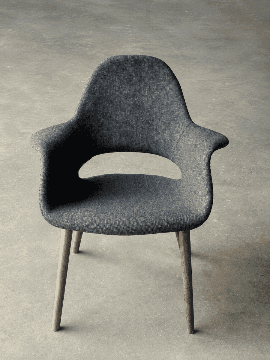Organic Chair - Black Tweed and Walnut