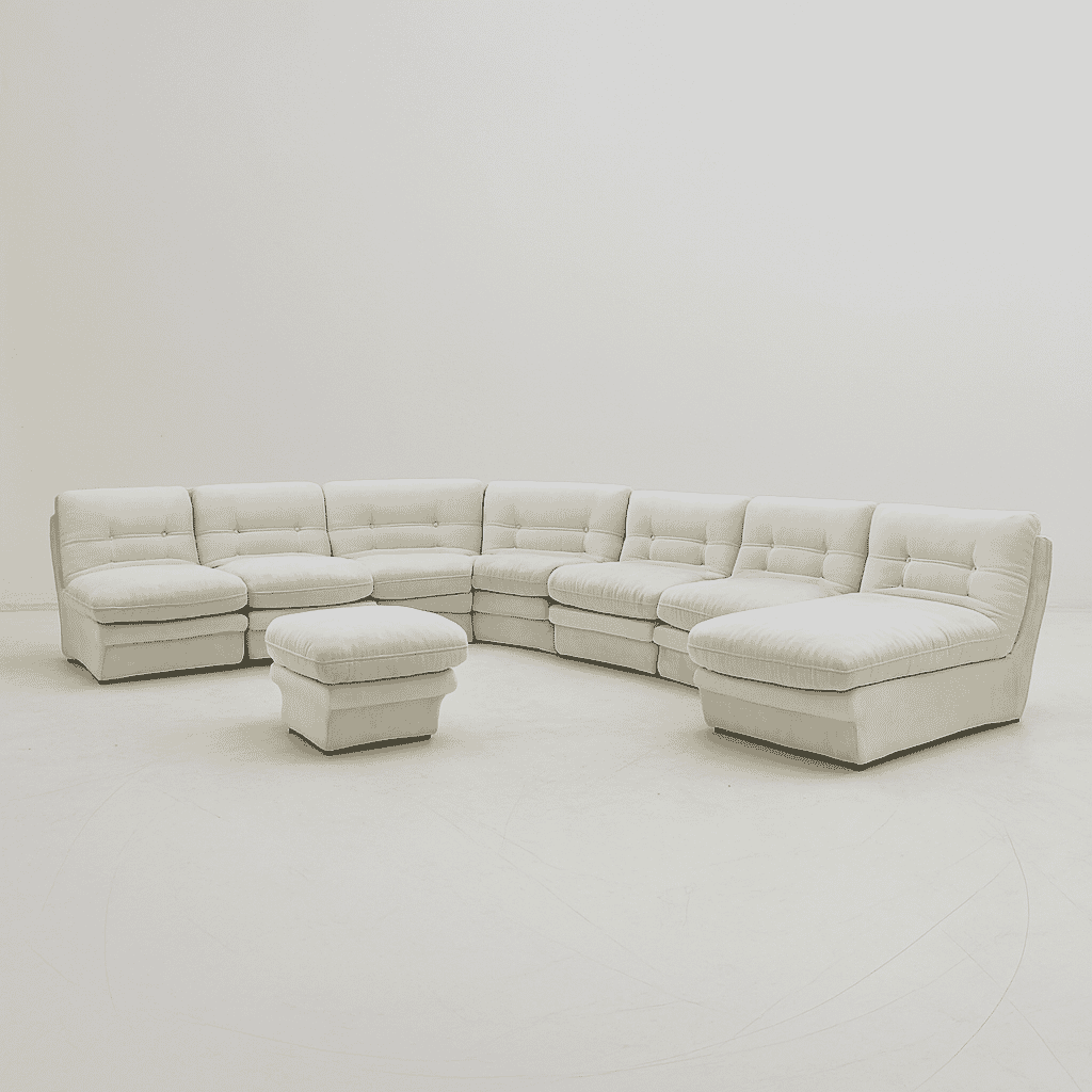Carsons Mid Century Curved Modular Sectional Sofa - Combination 001