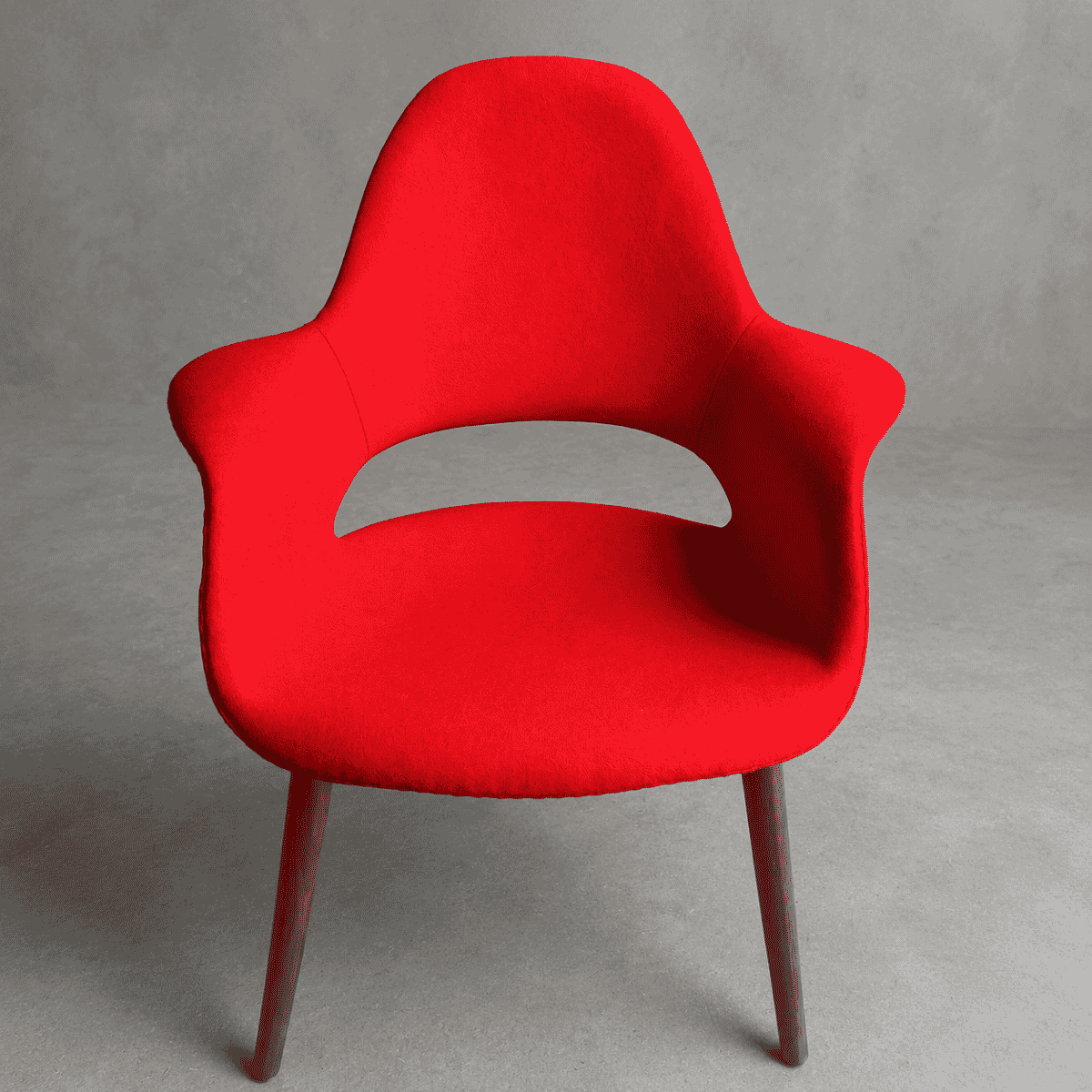Organic Chair - Red Wool and Walnut