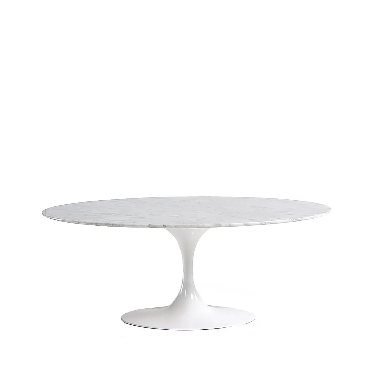 Pedestal Coffee Table Oval With Marble Top