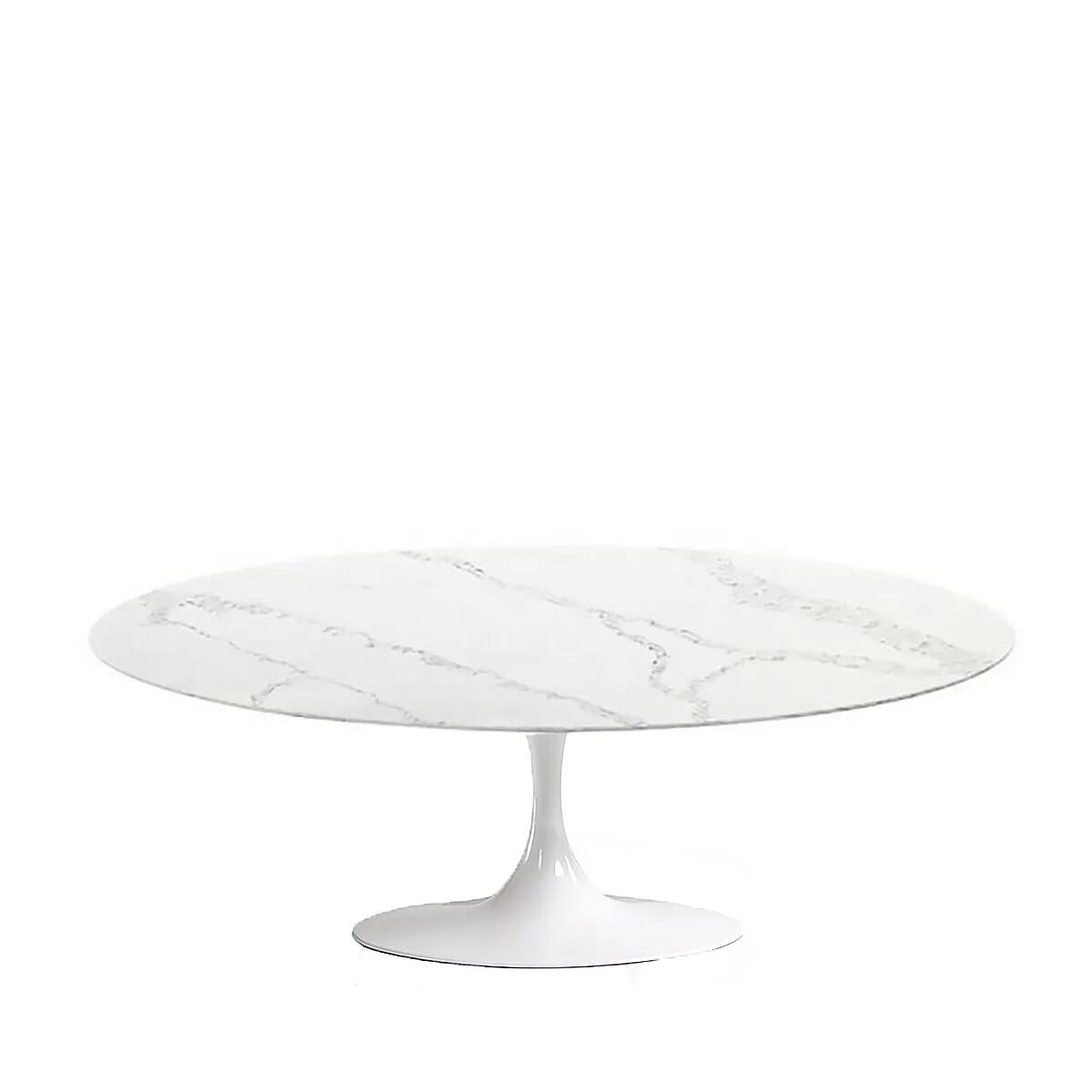 Pedestal Coffee Table Round With Quartz Top
