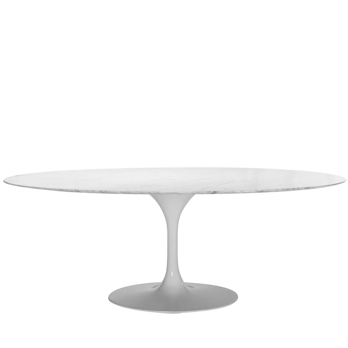 Pedestal Table Oval With Marble Top - In Stock