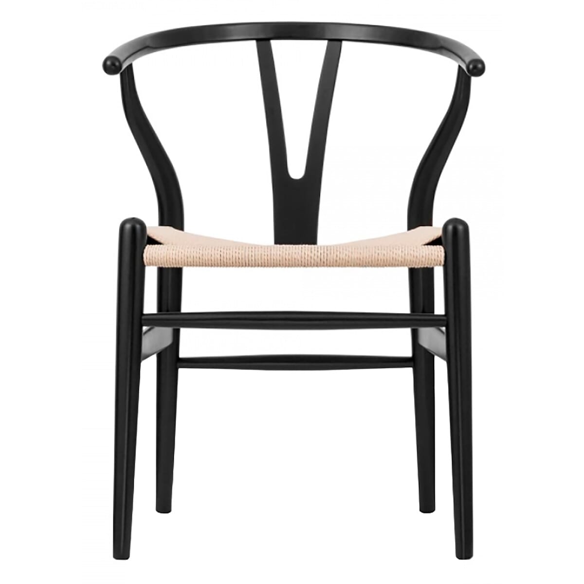 Scandi Chair  Beech Painted Black Closed Pore and Natural Cord