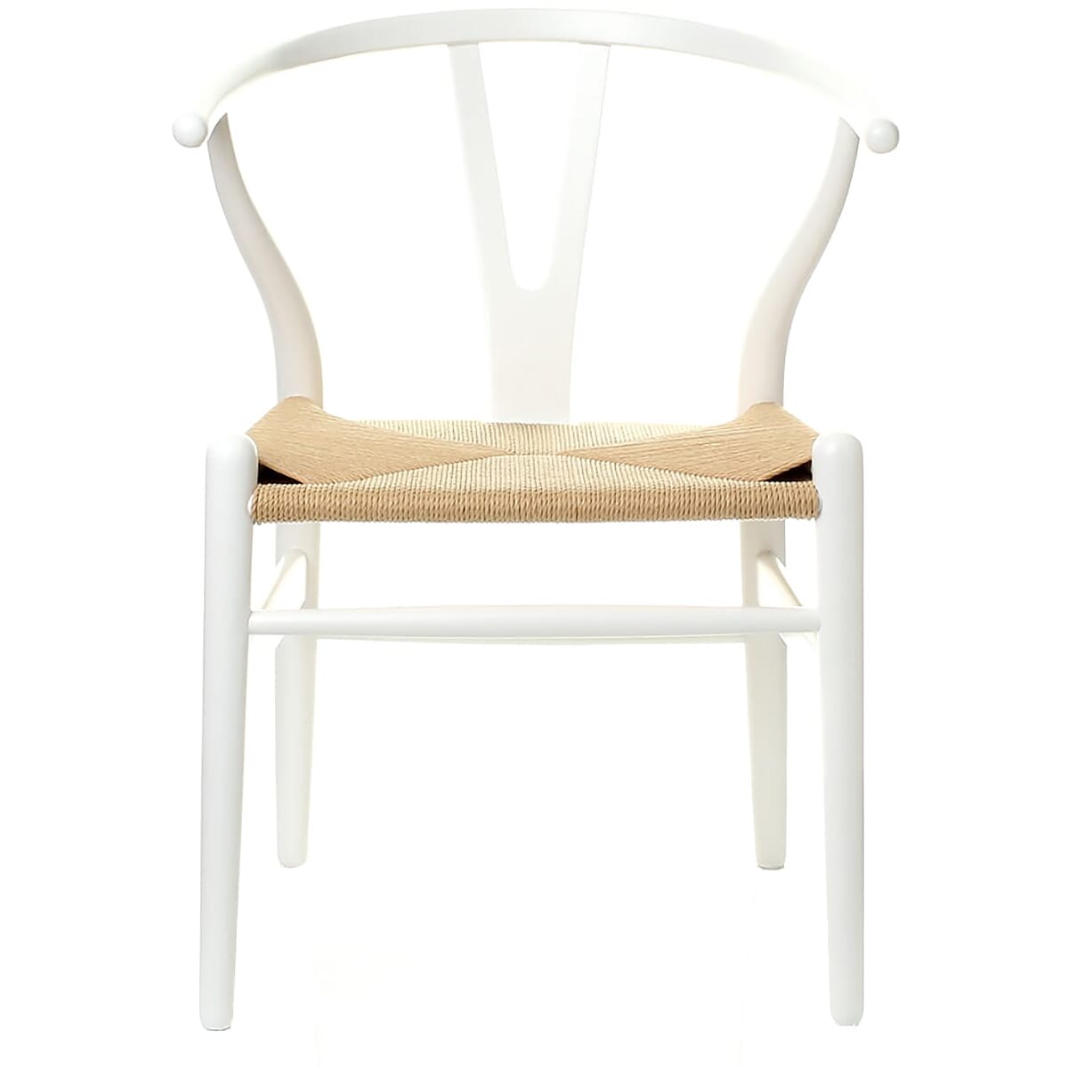 Scandi Chair  Beech Painted White Closed Pore and Natual Cord