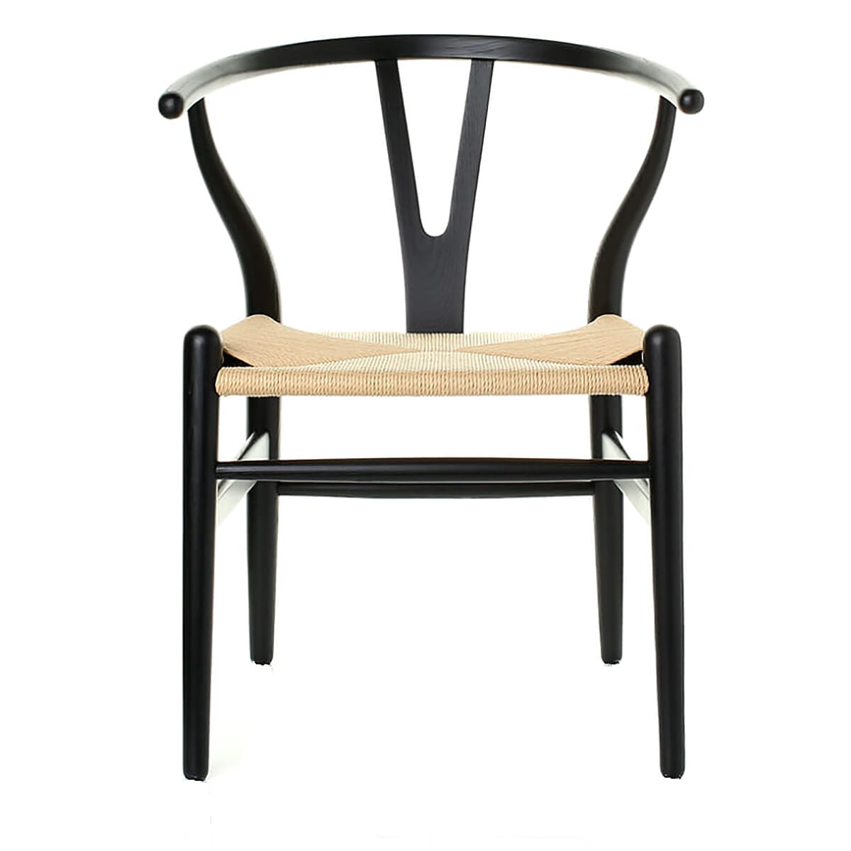 Scandi Chair  Oak Stained Black Open Pore And Natural Cord