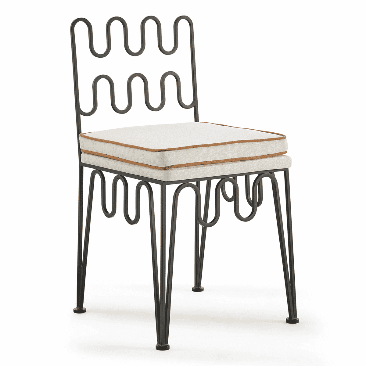 Wabi-Sabi Wave Sculptural Metal Chair